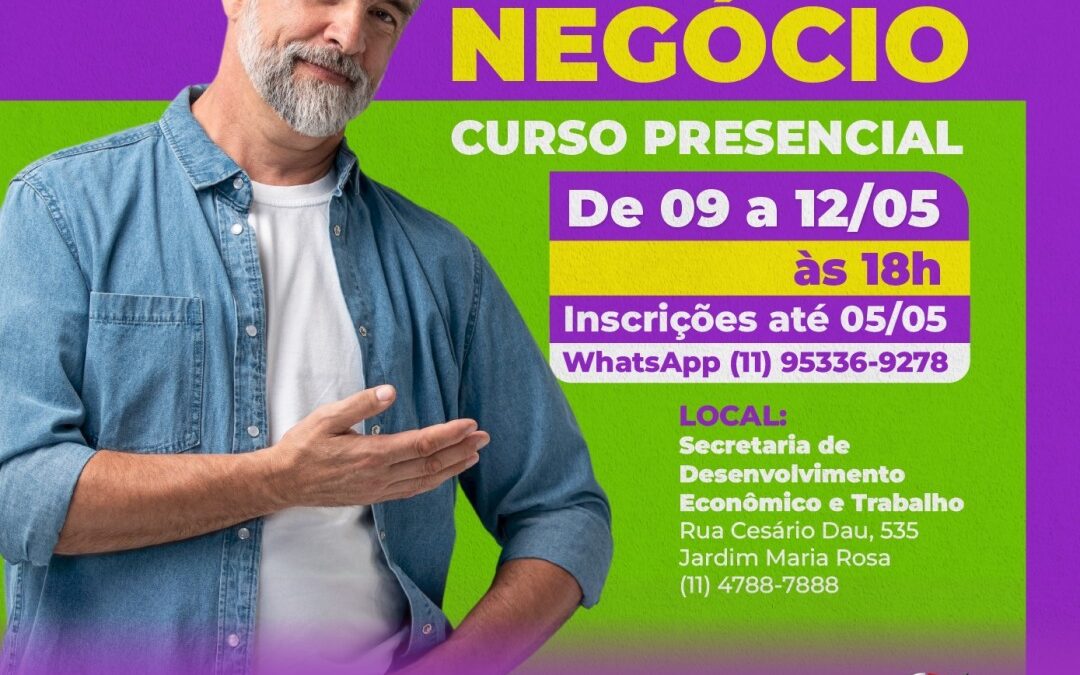 Taboão da Serra oferta curso gratuito presencial para empresários e comerciantes do município